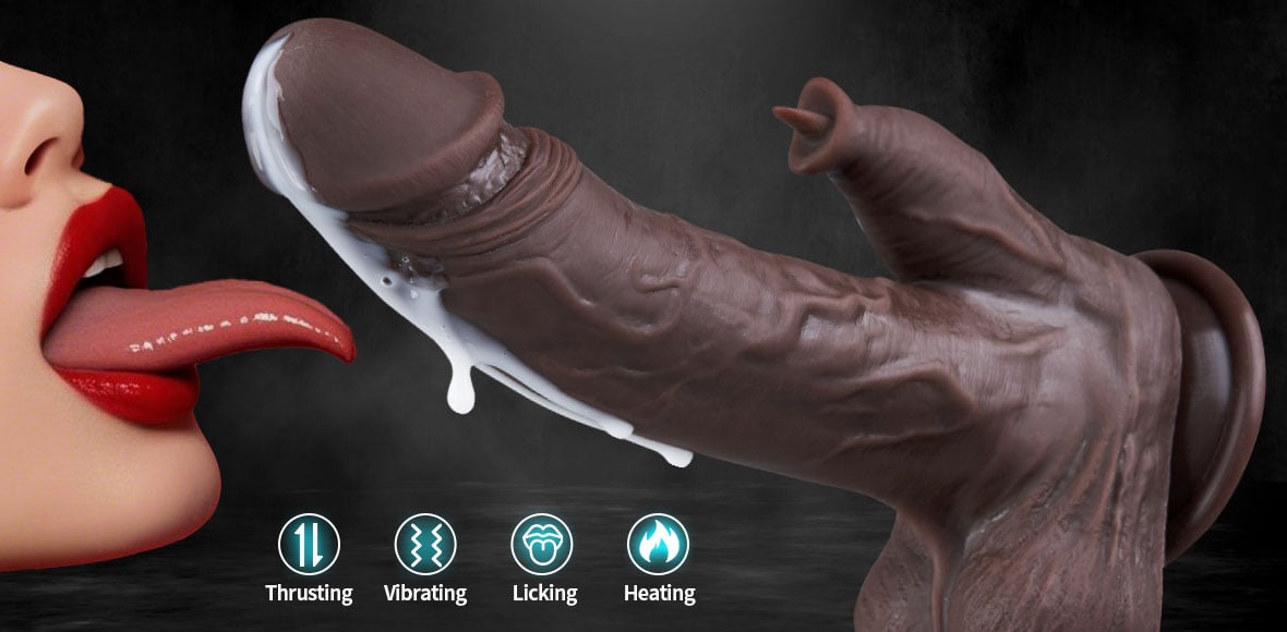 Swing Thrusting with Heating Modes 1:1 Lifelike Upgraded Licking Dildo