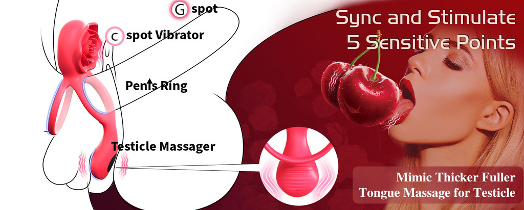 9X Vibrating  Rose Clitoral Stimulator Cock Ring