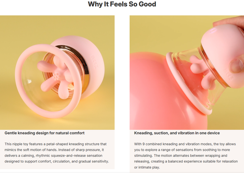 Velour Grip Kneading & Vibrating Nipple Stimulators