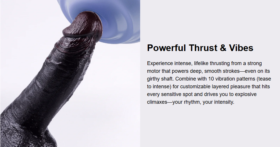 Kronos - 8.27'' Ultra Thick Black Thrusting Dildo with Heating Intense Girth for Deep Filling Stretch