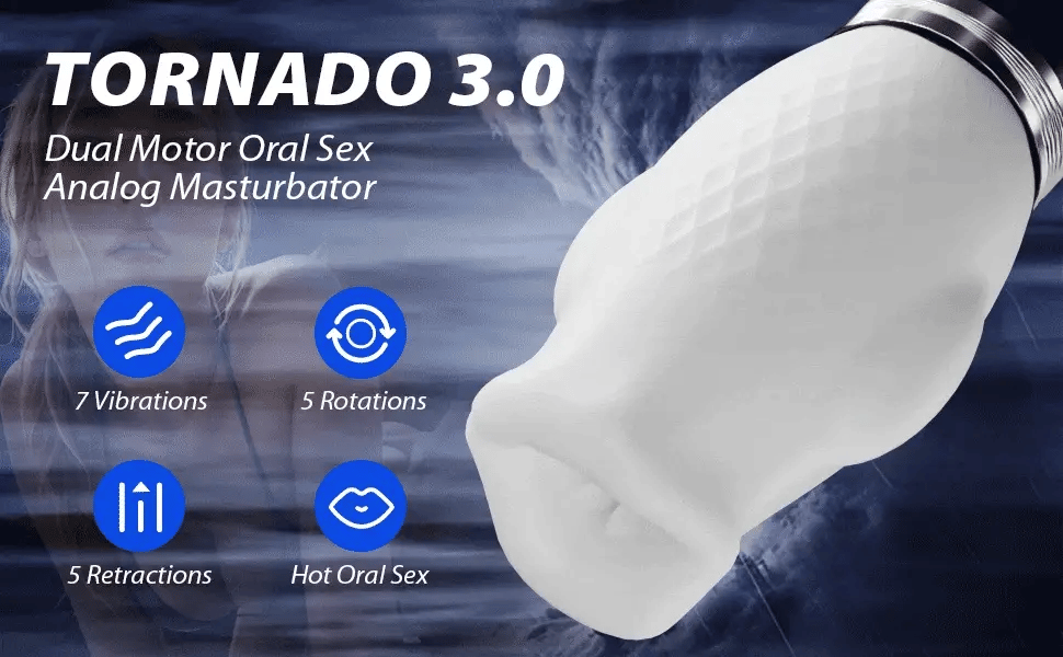 Tornado 3.0 - Dual Motor Oralsex Analog Masturbator 7 Vibrations 5 Retractions 5 Rotations