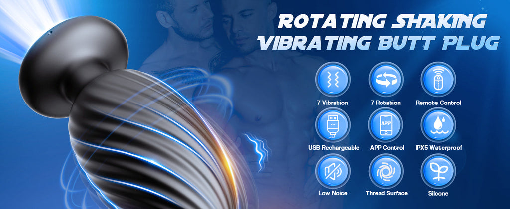 Anal Toys Anal Plug with 7 Rotation & 7 Vibration Anal Vibrators