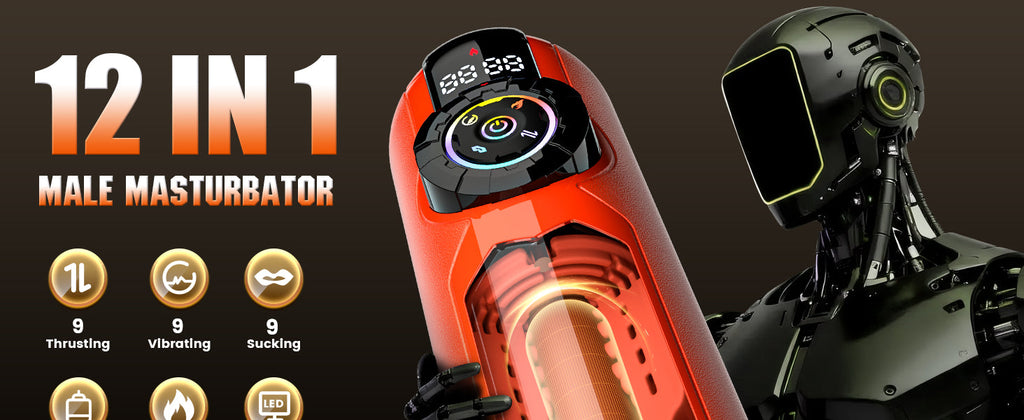 Heated Male Masturbator & Penis Pump — Upgraded 5-in-1 Male Sex Toy with 9 Built-in Modes