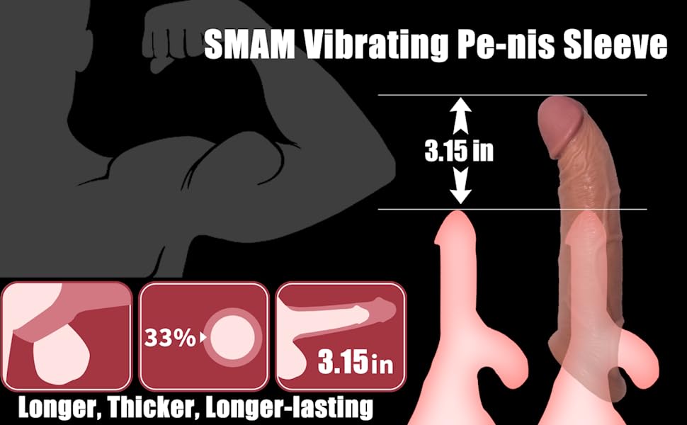 8 Inch Vibrating Penis Sleeve with 10 Vibration Modes