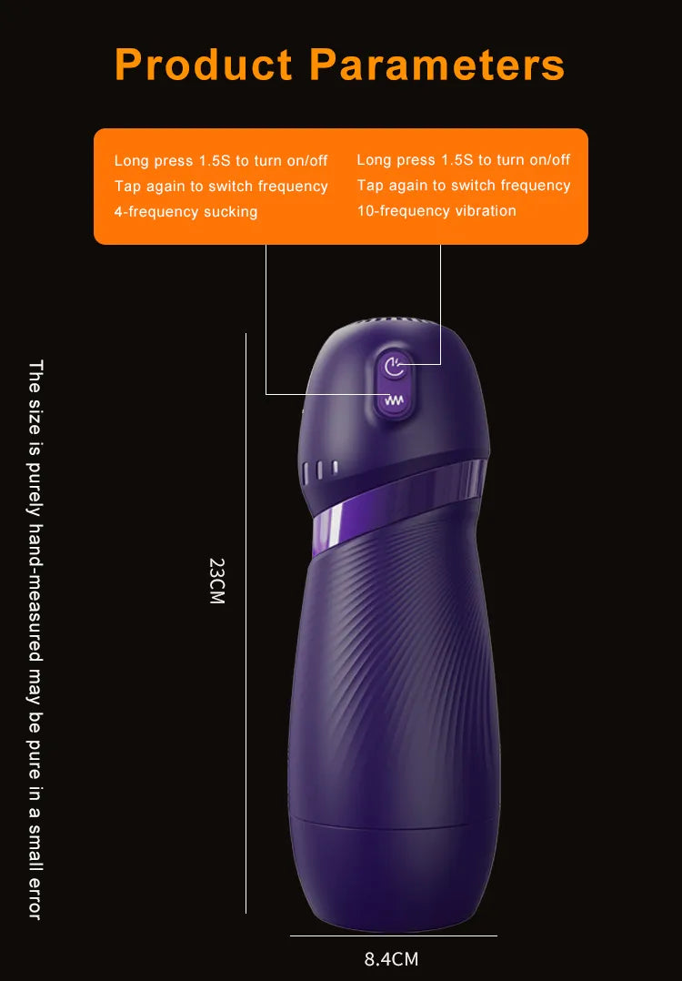 An ultra-realistic vaginal masturbator featuring 9 vibration and suction modes, delivering a 3D tactile sensation.