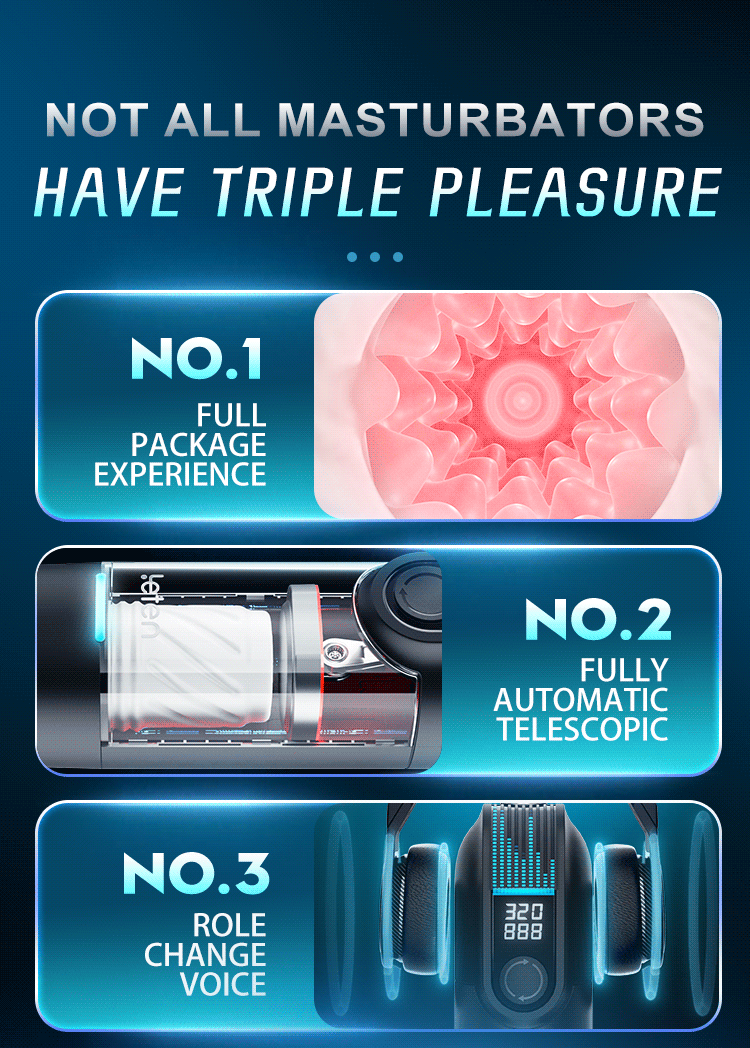 Leten® 9+9 High Waves Groan Black Hole Pro Thrusting Male Masturbator