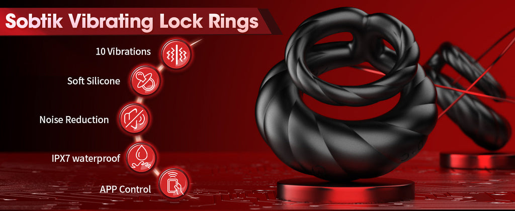 Mighty Grip - 10 Frequency Vibration Dual Limitation Silicone Penis Ring