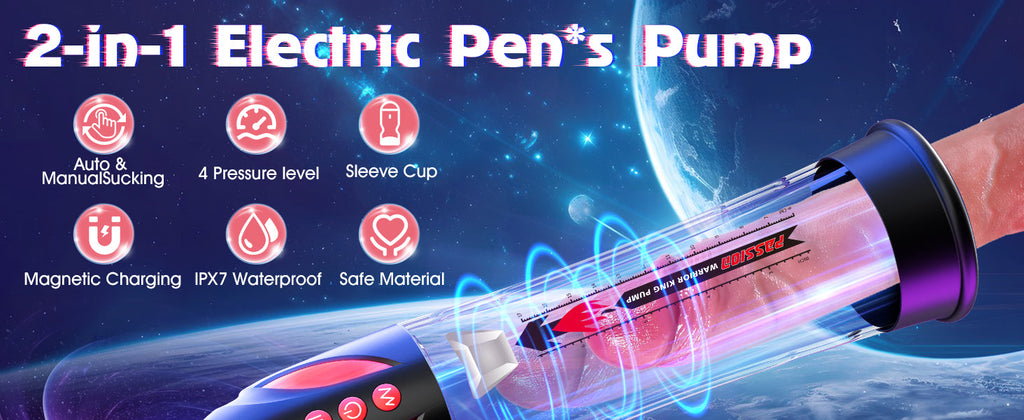 Penis Pump Sex Toy for Men - Penis Pump for Penis Enlargement with 4 Suction Modes & 4 Pressure Modes