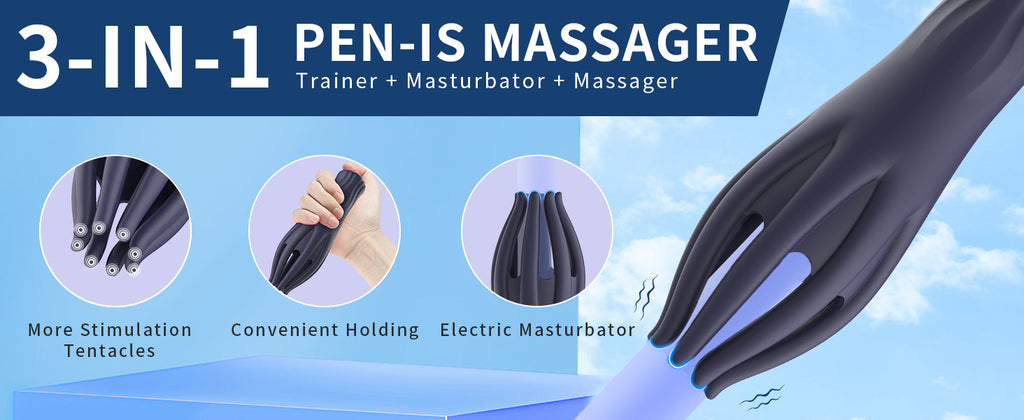 10X Vibration 3-in-1 Penis Massager for Masturbation Prolong Endurance and Massage