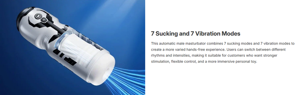 Venom 7 Suction & Vibration Modes Male Masturbator