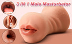 Ava 3 in 1 Pocket Pussy Male Masturbator Realistic Blowjob Anus Stroker