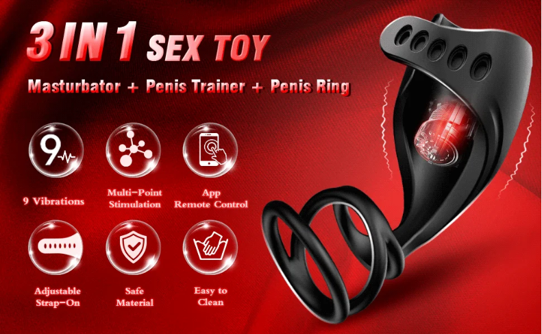 3-in-1 Glans Trainer Masturbation Cup with Penis Ring