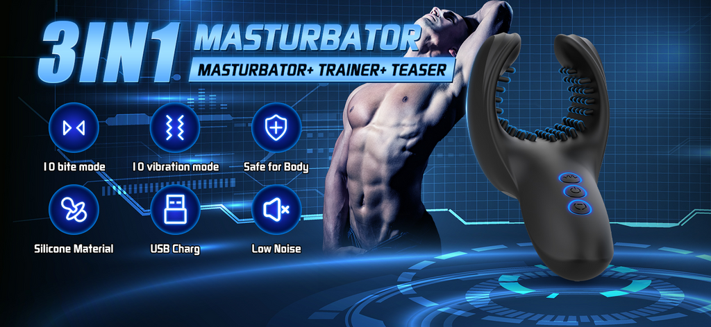 10 Bite Vibrating Modes Male Masturbator Vibrator