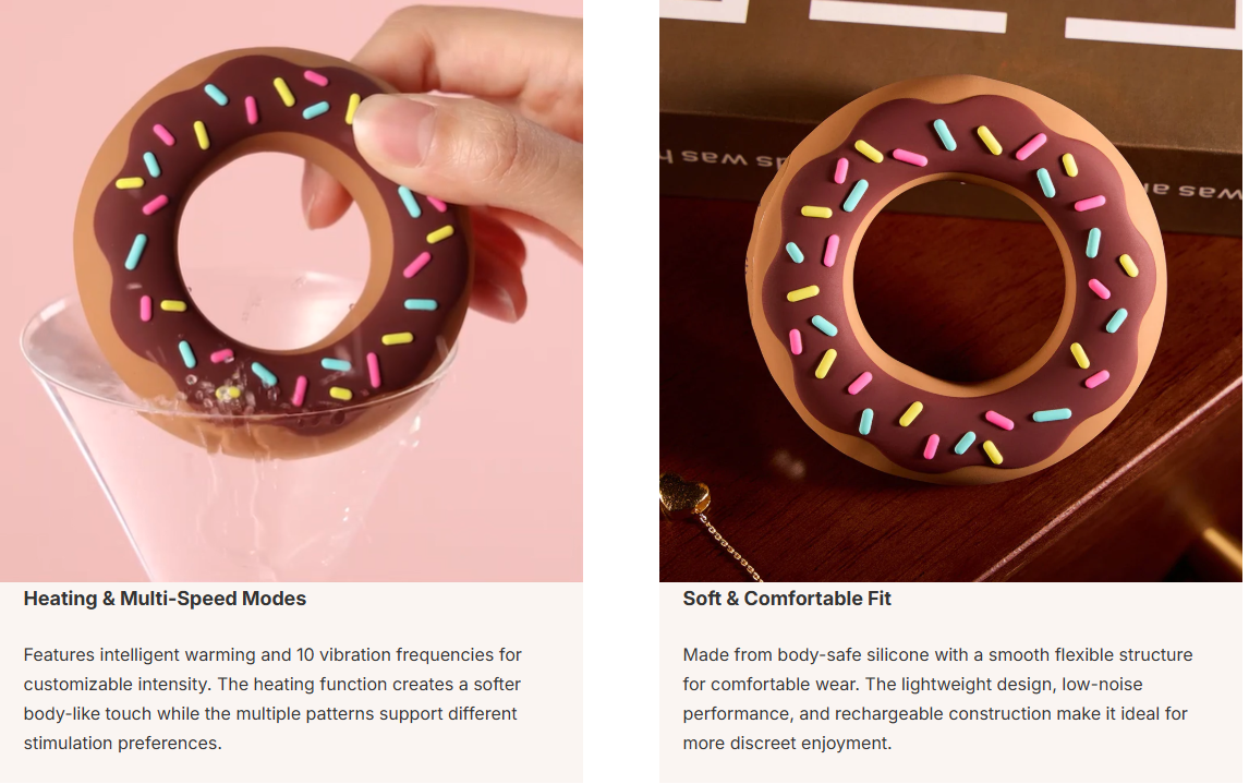 Doughnut Heating Vibrating Cock Ring
