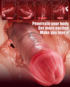 Licking Pro 9.45 In Dual-Tongue Lick Upgrade Dildo Lifelike Thrusting Vibrating Heating Vibrator