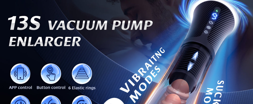 9 Vibrating Spring & 5 Vacuum Suction Penis Pump with 2 Switchable Sleeves