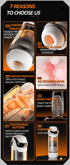 Manmiao Touch Control Digital Display & Telescopic Sucking Masturbator
