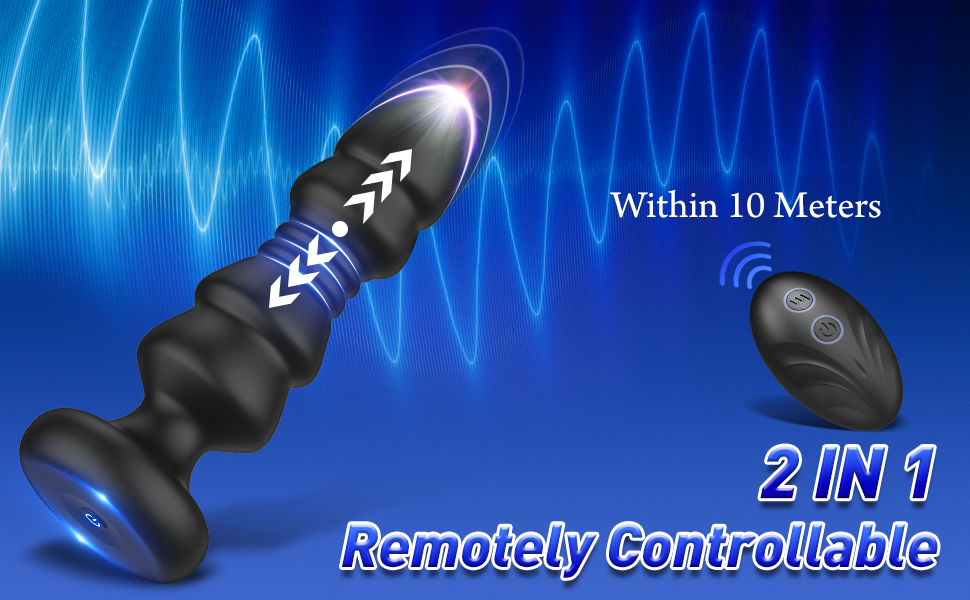 APP Remote Control 12 Vibrating & Thrusting Prostate Massager Anal Toys