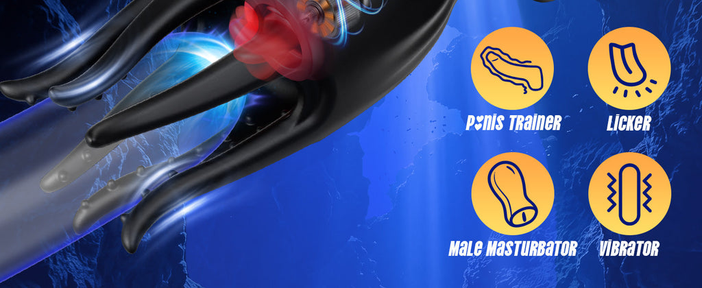 9X Licking Vibrating Double-Ended Penis Trainer 360° Wrapped Stimulation Male Masturbator