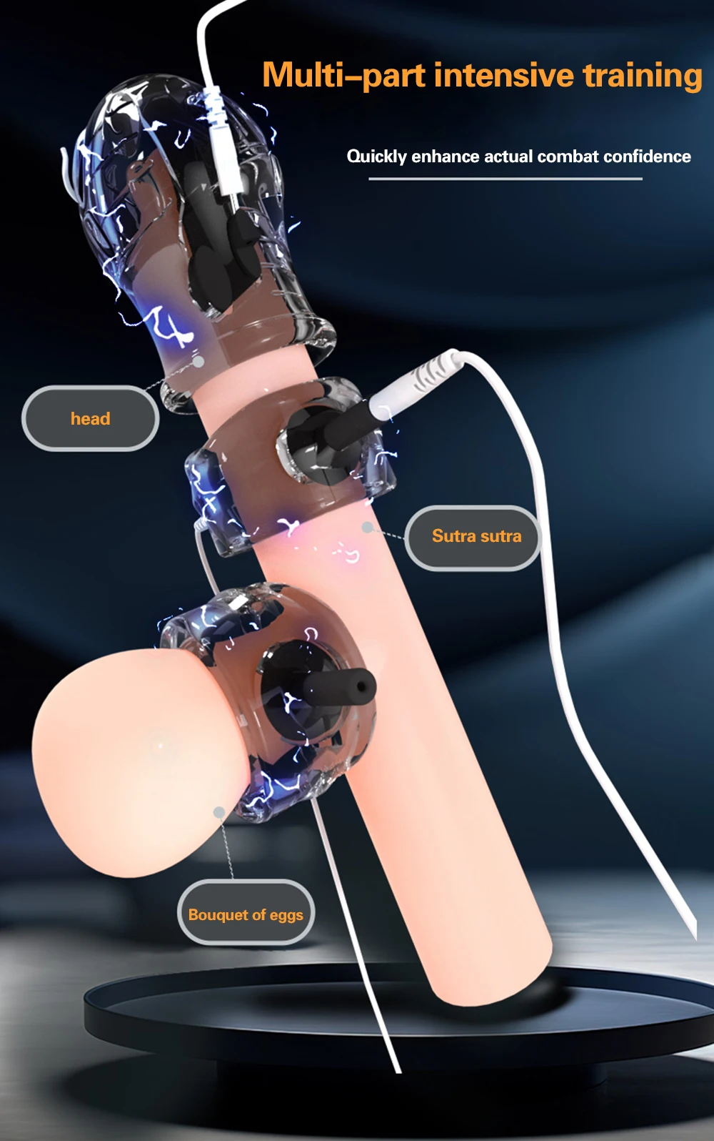 E-stim Eichel Penistrainer Stimulator mit 19 Electric Shock Intensity & 8 Modes