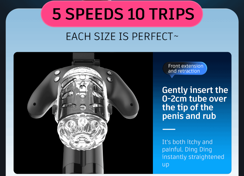 Toyshcool Hands-Free Male Masturbator with Adjustable Stroke & Sleeve Tightness