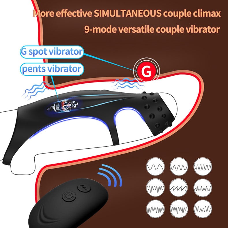 10 Vibrating Cock Ring with G-spot Stimulation and Remote Control