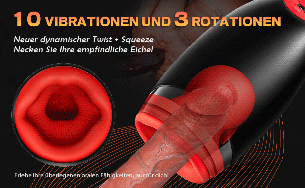 3 in 1 Glans Massage Master Trainer 3 Spinning 5 Suction Male Mastubators