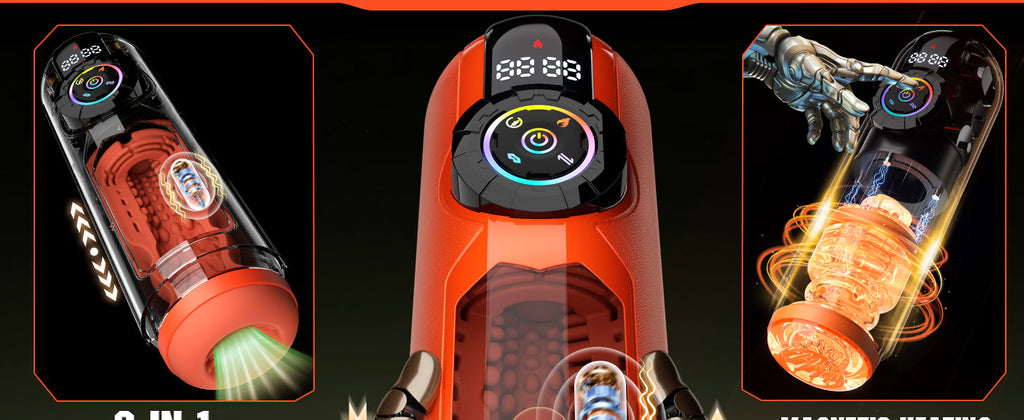 Heated Male Masturbator & Penis Pump — Upgraded 5-in-1 Male Sex Toy with 9 Built-in Modes