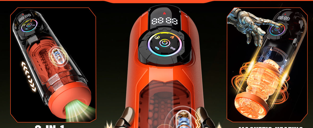 Heated Male Masturbator & Penis Pump — Upgraded 5-in-1 Male Sex Toy with 9 Built-in Modes