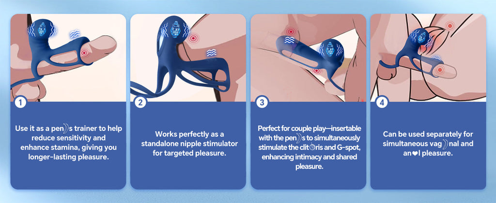 Powerful Multi-speed Rechargeable Vibrating Cock Ring – Stretchy Design For Delayed Ejaculation