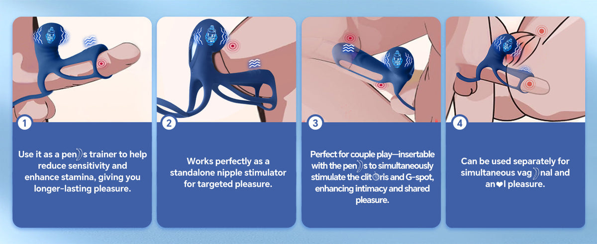Powerful Multi-speed Rechargeable Vibrating Cock Ring – Stretchy Design For Delayed Ejaculation