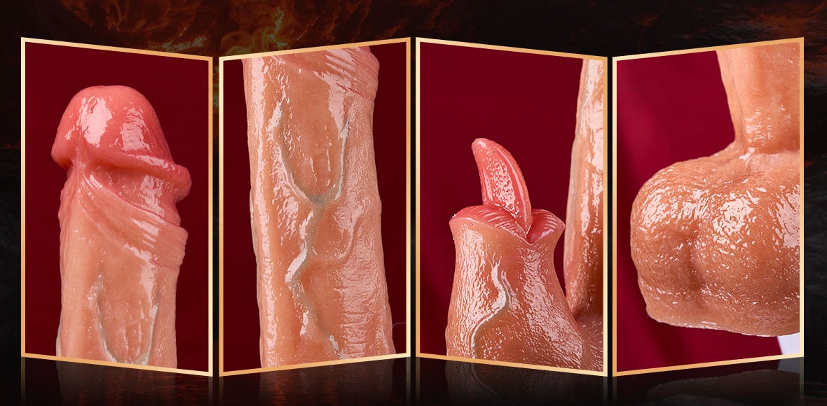 Sex Machine 90° Automatic Adjustable 8 Thrusting & Vibrating & Licking Dildos Vibrator