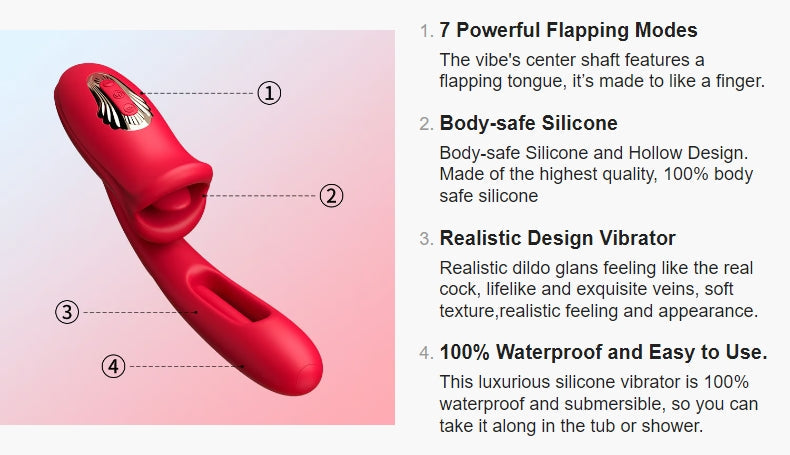 Mouth-Shaped Biting G Spot Soother with Vibration & Flapping