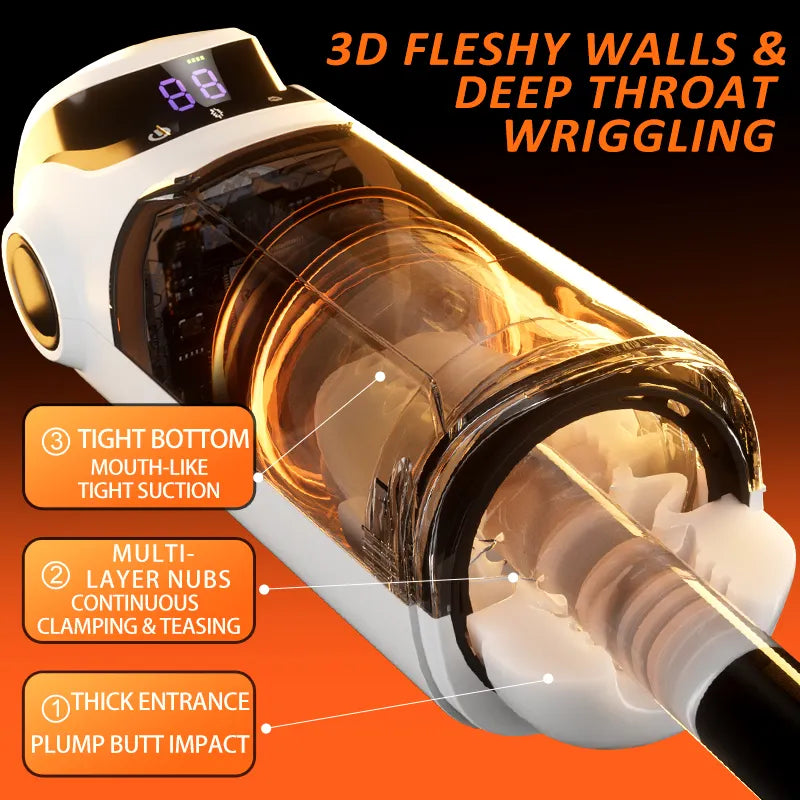 Manmiao Touch Control Digital Display & Telescopic Sucking Masturbator