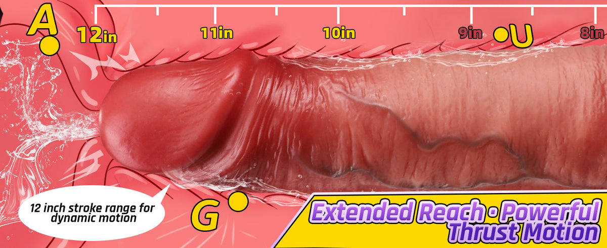 10.8 Inch 7 Thrust & Vibration Huge Flexible Squirting Dildo