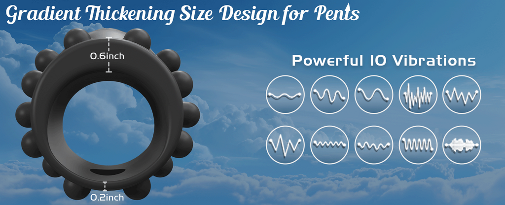 10X Vibrating Penis Enhancer Sleeve Cock Ring