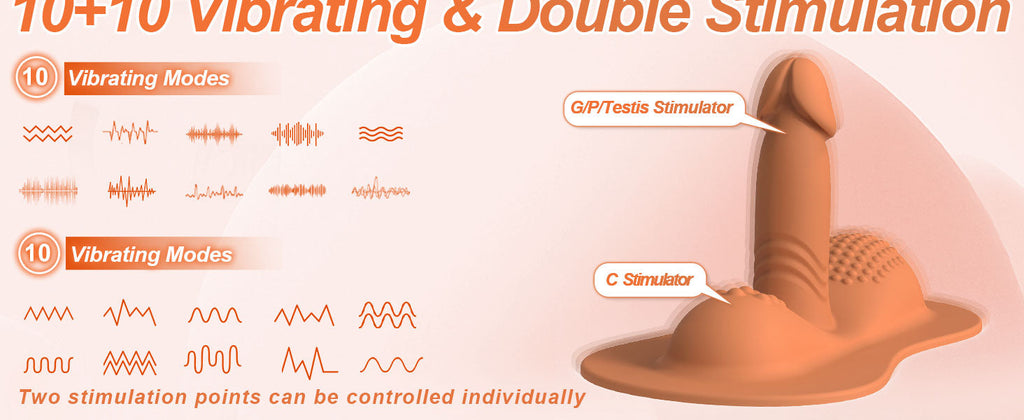 Dual Dildo Rider Thrust & Grind Hands-Free Pad Vibe