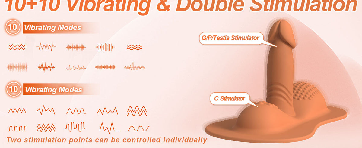 Dual Dildo Rider Thrust & Grind Hands-Free Pad Vibe
