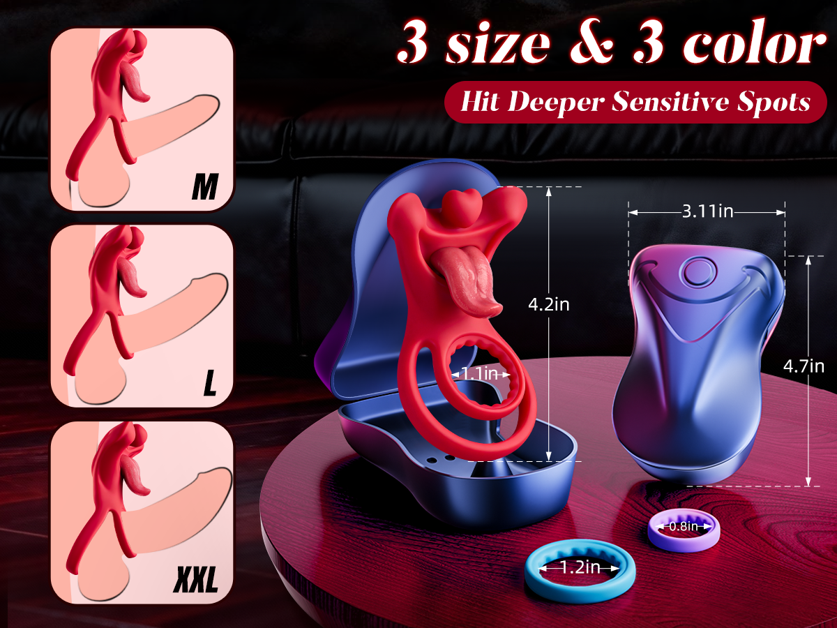 Vibrating Cock Ring with Realistic Tongue