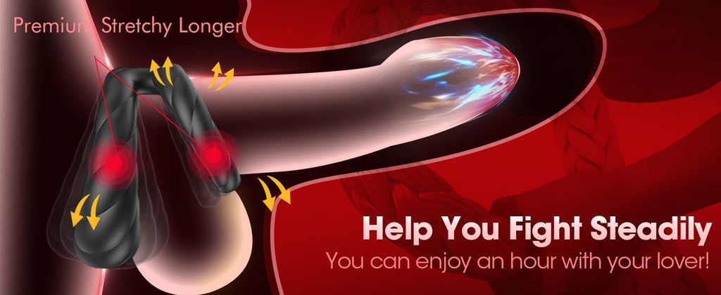 Mighty Grip - 10 Frequency Vibration Dual Limitation Silicone Penis Ring