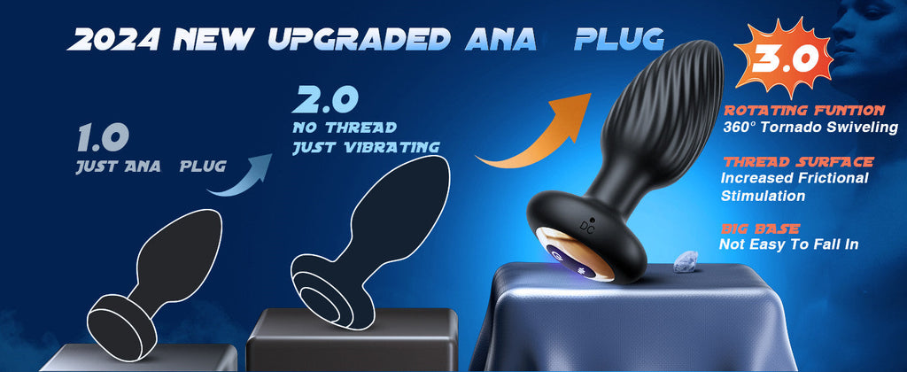 Anal Toys Anal Plug with 7 Rotation & 7 Vibration Anal Vibrators