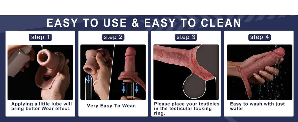 Reusable Penis Sleeve Cock Ring Extender