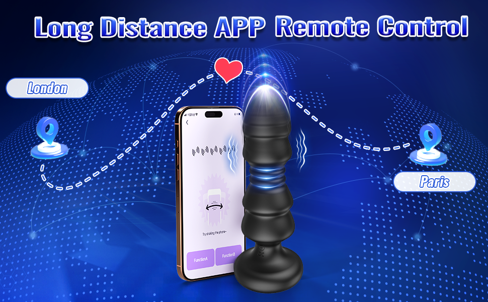 APP Remote Control 12 Vibrating & Thrusting Prostate Massager Anal Toys