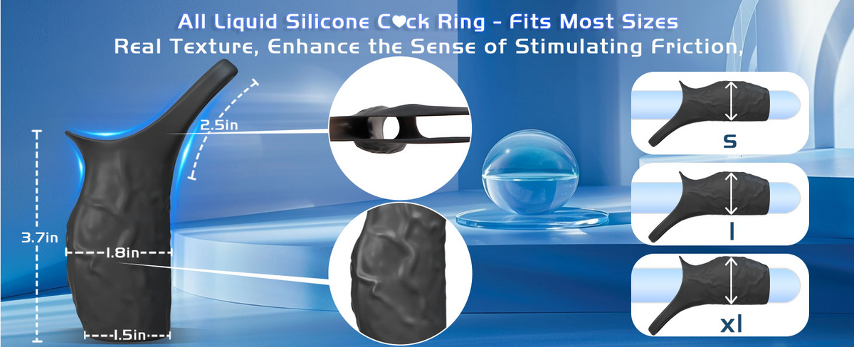 2 In 1 Liquid Silicone Penis Sleeve Extender Vibrating Cock Ring