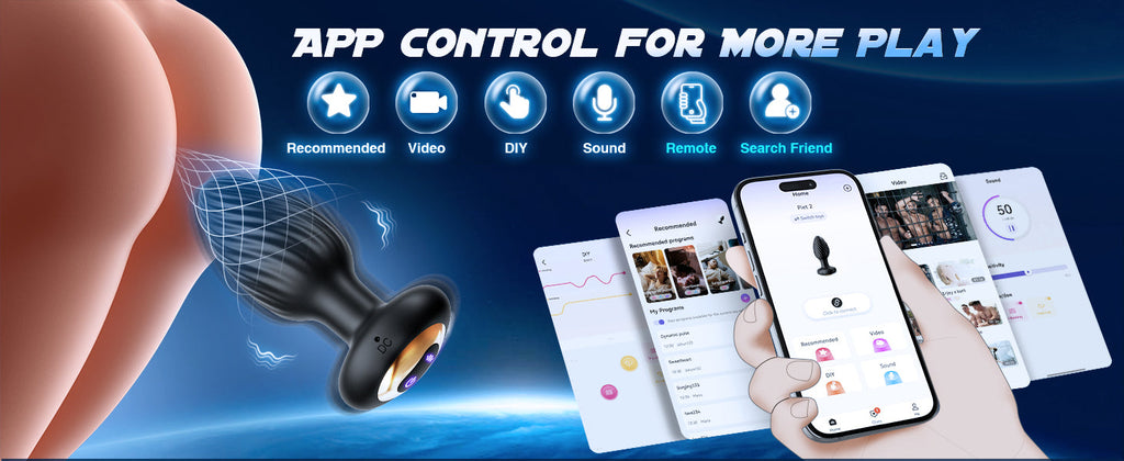 Anal Toys Anal Plug with 7 Rotation & 7 Vibration Anal Vibrators
