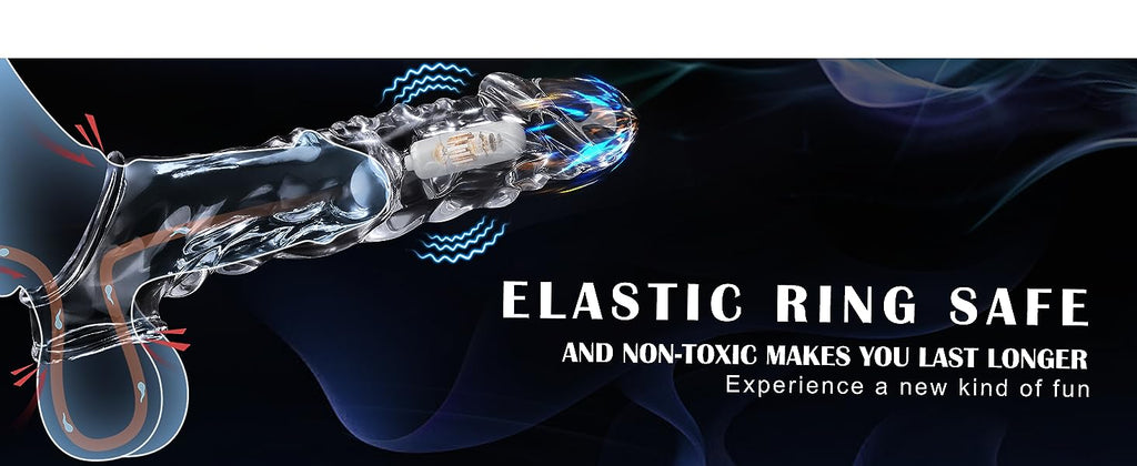 Reusable Clear Penis Sleeve with Vibrator Penis Ring