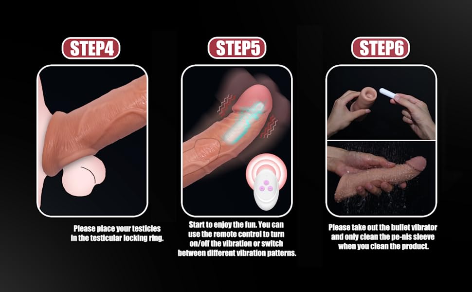 8 Inch Vibrating Penis Sleeve with 10 Vibration Modes