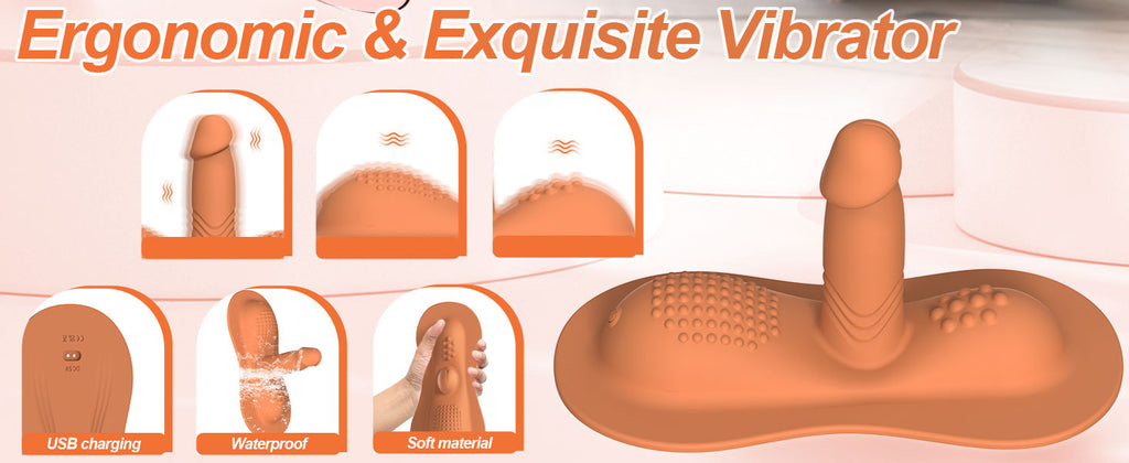 Dual Dildo Rider Thrust & Grind Hands-Free Pad Vibe