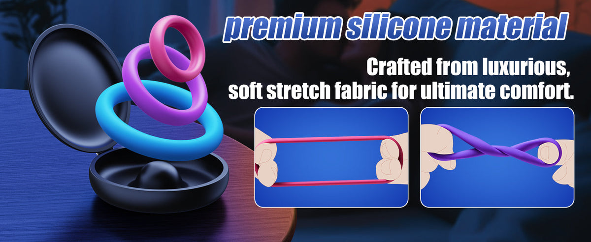 Candy Colours 3 Different Sizes Reusable Silicone Penis Ring