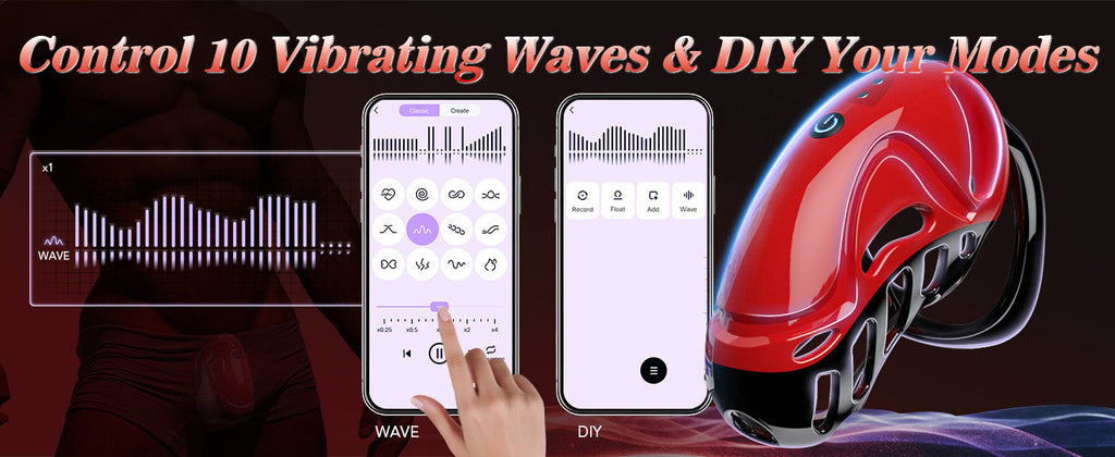 APP Remote Control Male Chastity Devices Sissy Cock Cage with 10 Vibrations